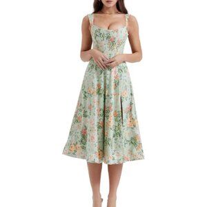 house of cb saira corset dress | size L in light jade